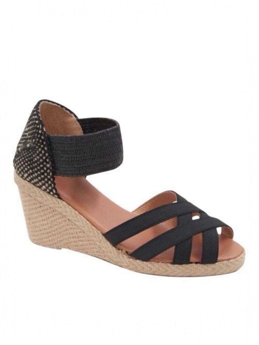 André Assous Women's Adin Espadrille Made In Spain Stretch Wedge Sandal Size 8.5